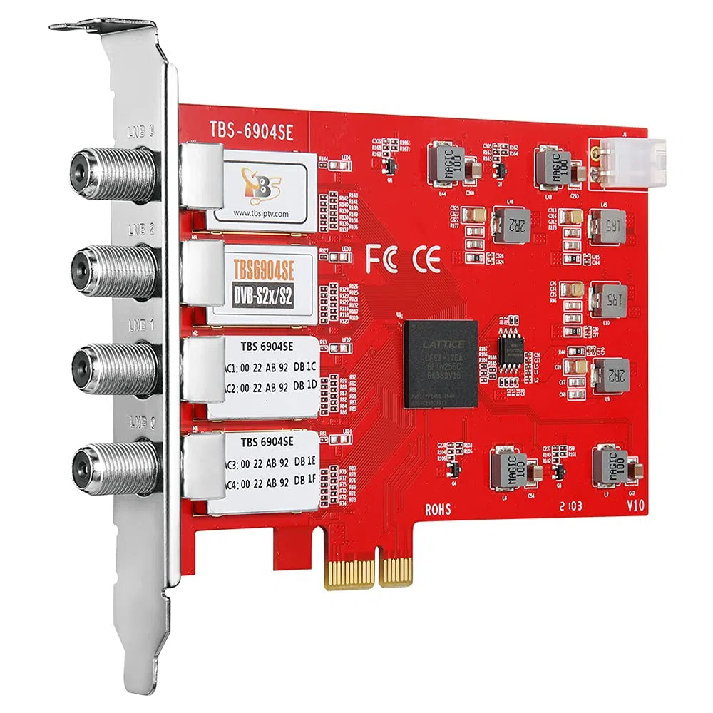 TBS DVB-S2/S Quad Tuner carte PCIe pour satellite TV en direct