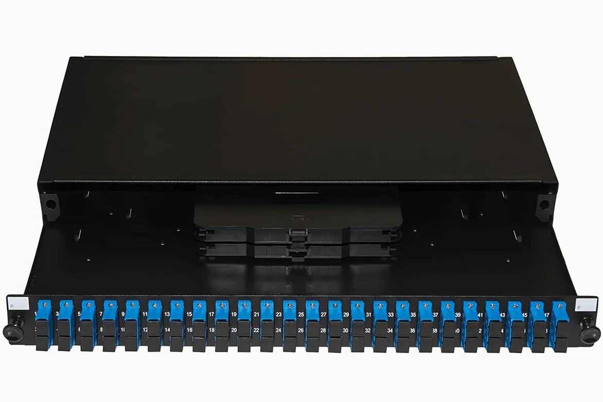 LINK Panneau en fibre optique 19" avec 24 adaptateurs SC Duplex monomode Profondeur 250 mm Noir