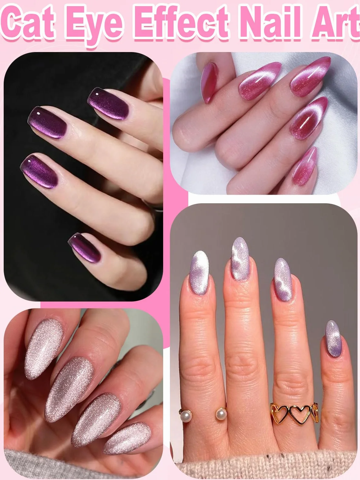 TOROKOM Magnétique Cat Eye 54PCS Outils 3-en-1 Nail Art Vernis Gel Aimants Ongles Œil de Chat