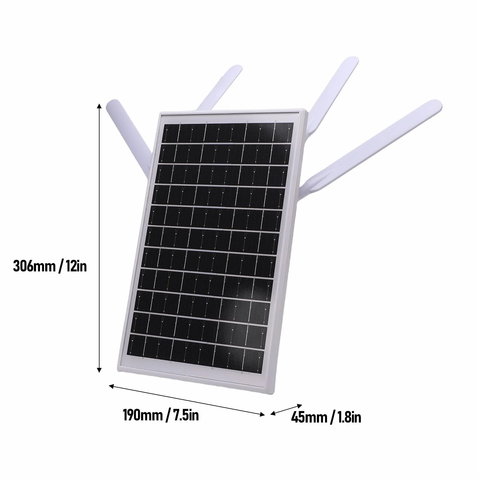 Haofy Routeur WiFi Solaire Extérieur 12W Panneau Solaire 18000mAh Batterie 300 Mbps 4G Modem LTE avec Fente SIM Slot IP66 Imperméable pour Le Camping RV Hors Réseau (Antennes Noires)