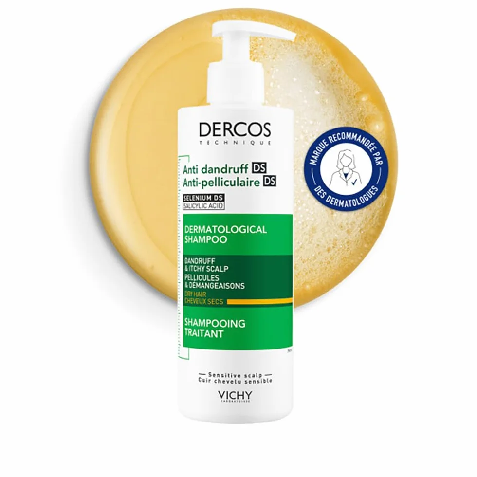 Vichy Dercos Shampooing Anti-Pelliculaire DS Pellicules Démangeaisons Cheveux Secs