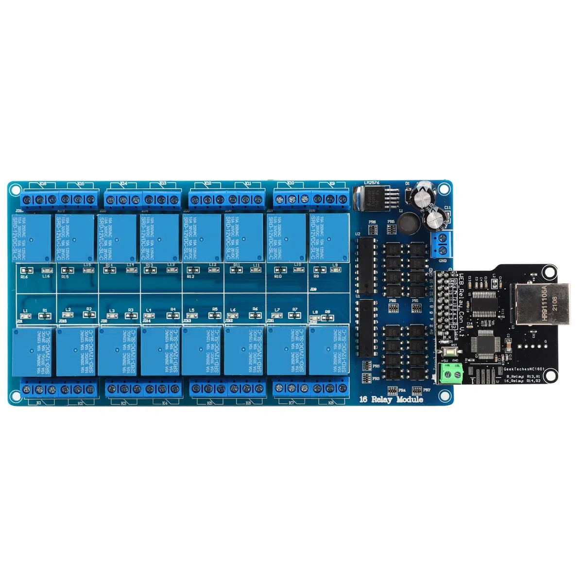 XUMIUZIY Module de Contrôle Ethernet avec Serveur Web, Relais 16 Canaux