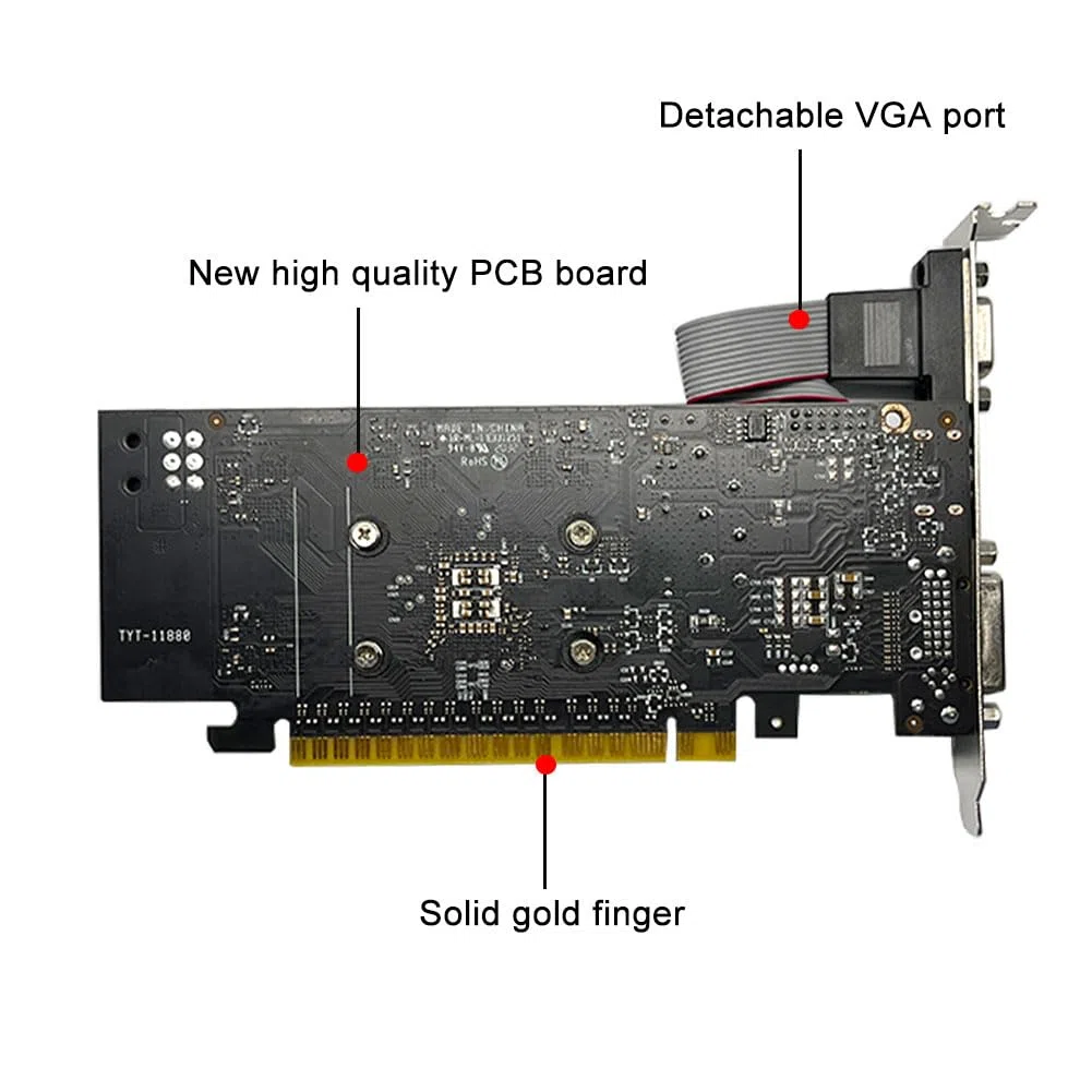 GTX 750 Ti Carte Graphique 4 Go 128 Bits DDR3, HDMI, VGA, DVI, Low Profile Carte Video PC, GPU, PCI Express x16, DirectX 12