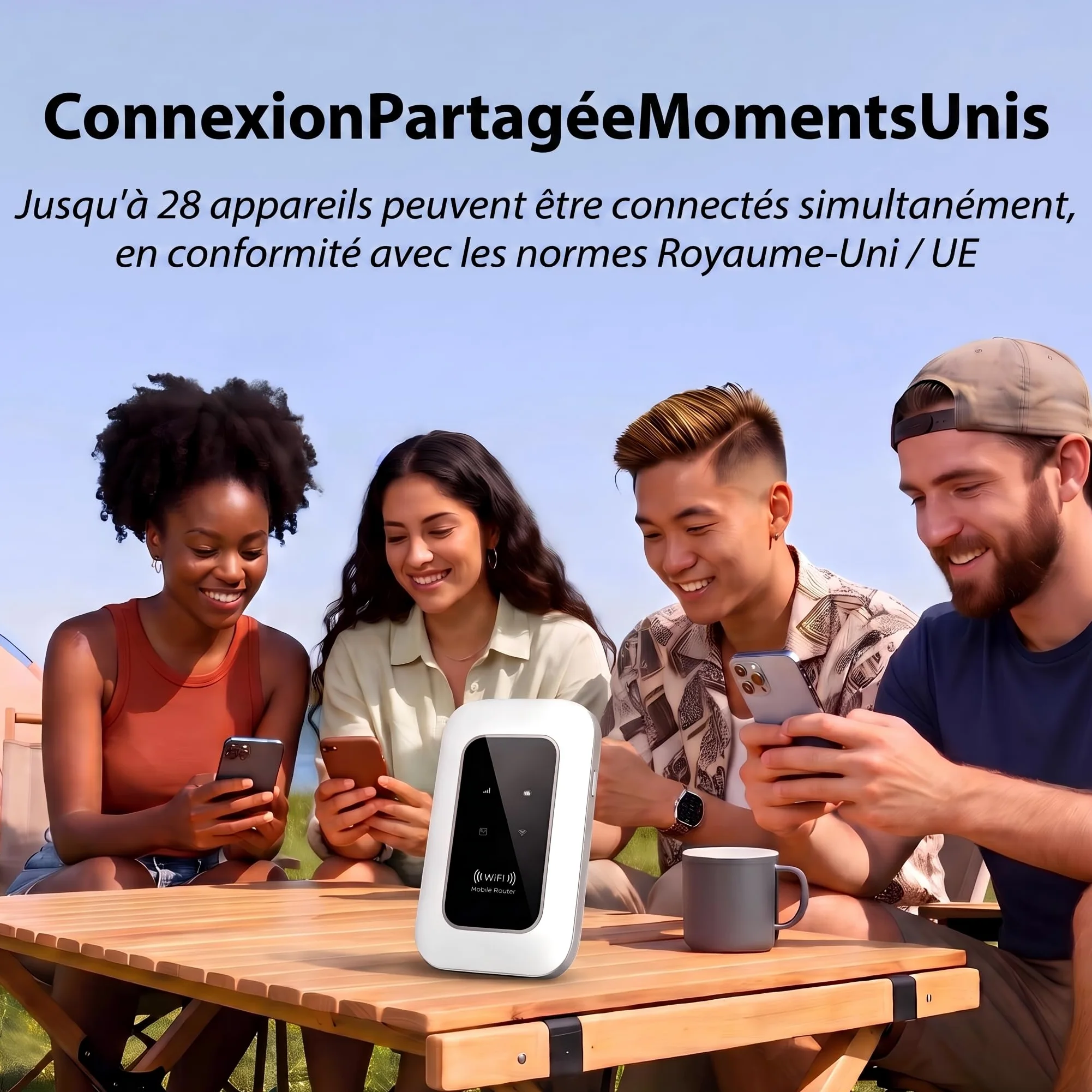 Routeur 5G Nomade WiFi 6 avec Slot SIM Déverrouillé – Modem 5G Portable Haut Débit, Connexion 5G/4G+ pour 28 Appareils, Box Internet Mobile Idéal Voyage, Télétravail, Camping-1