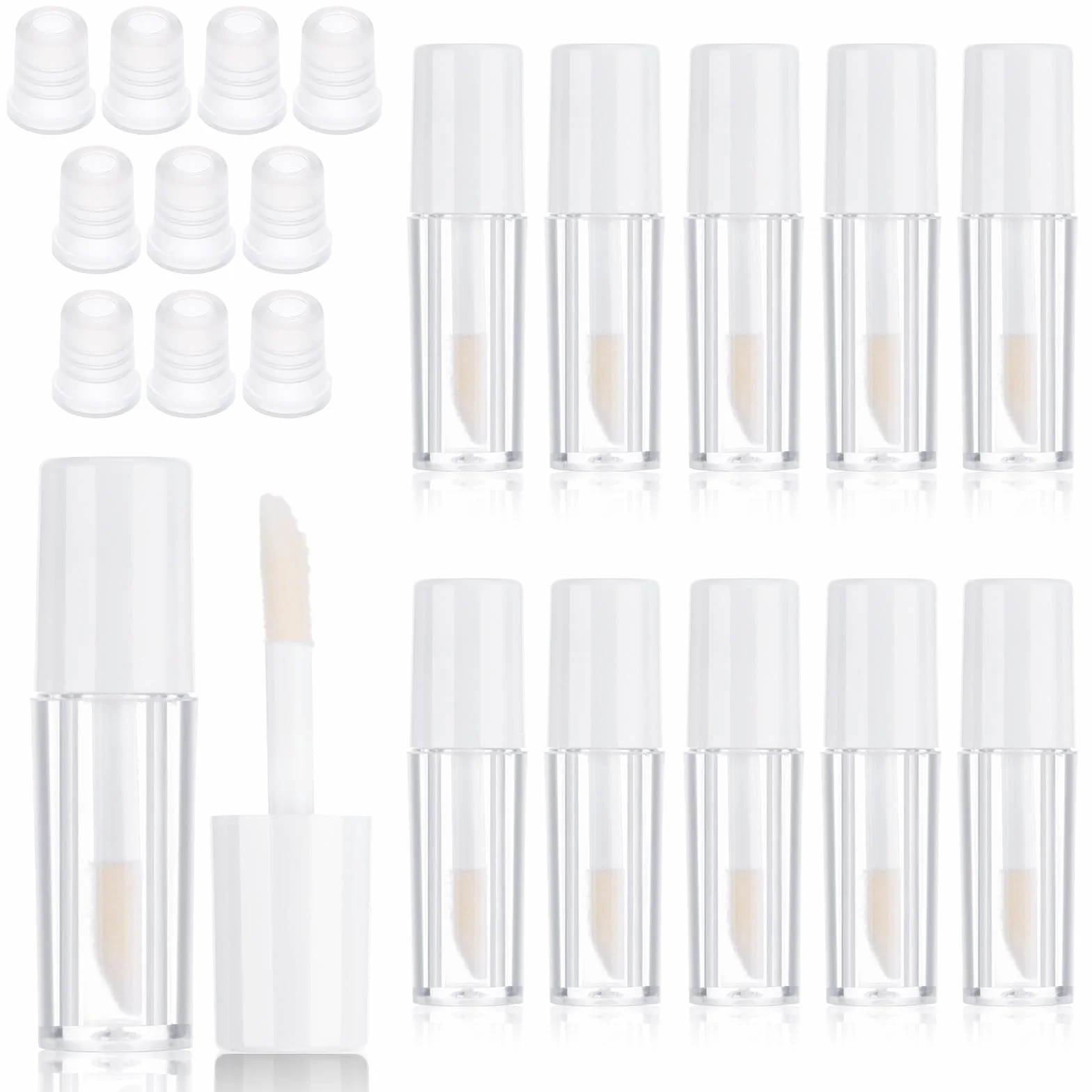 10 tubes gloss à lèvres vides transparents rechargeables 1,2 ml pour baume échantillons voyage