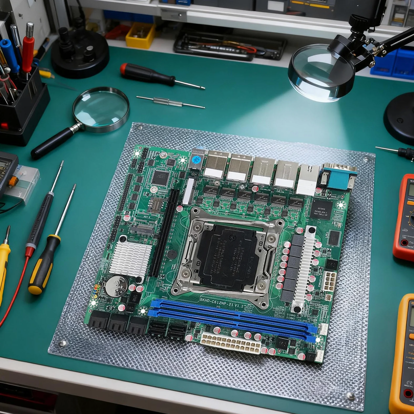 Serveurs Cartes mères avec 10 RAID SATA, deux processeurs 6 x 2,5 Go Ethernet pour réseau, stockage, routeurs, cartes mères