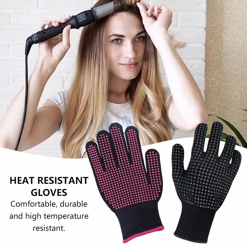 Gants de Coiffure Résistants à la Chaleur 2 Pcs Protection Thermique Professionnels