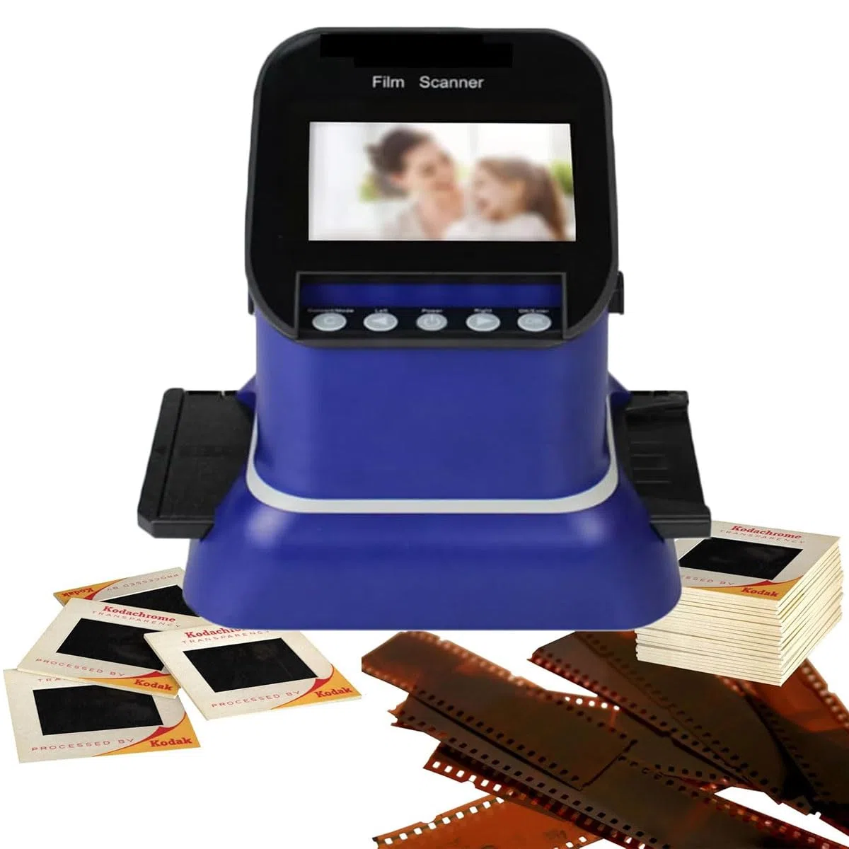 Scanner numérique de film et de diapositives, 22 MP convertit le film, les négatifs et les diapositives en format JPEG numérique avec carte mémoire de 8 Go