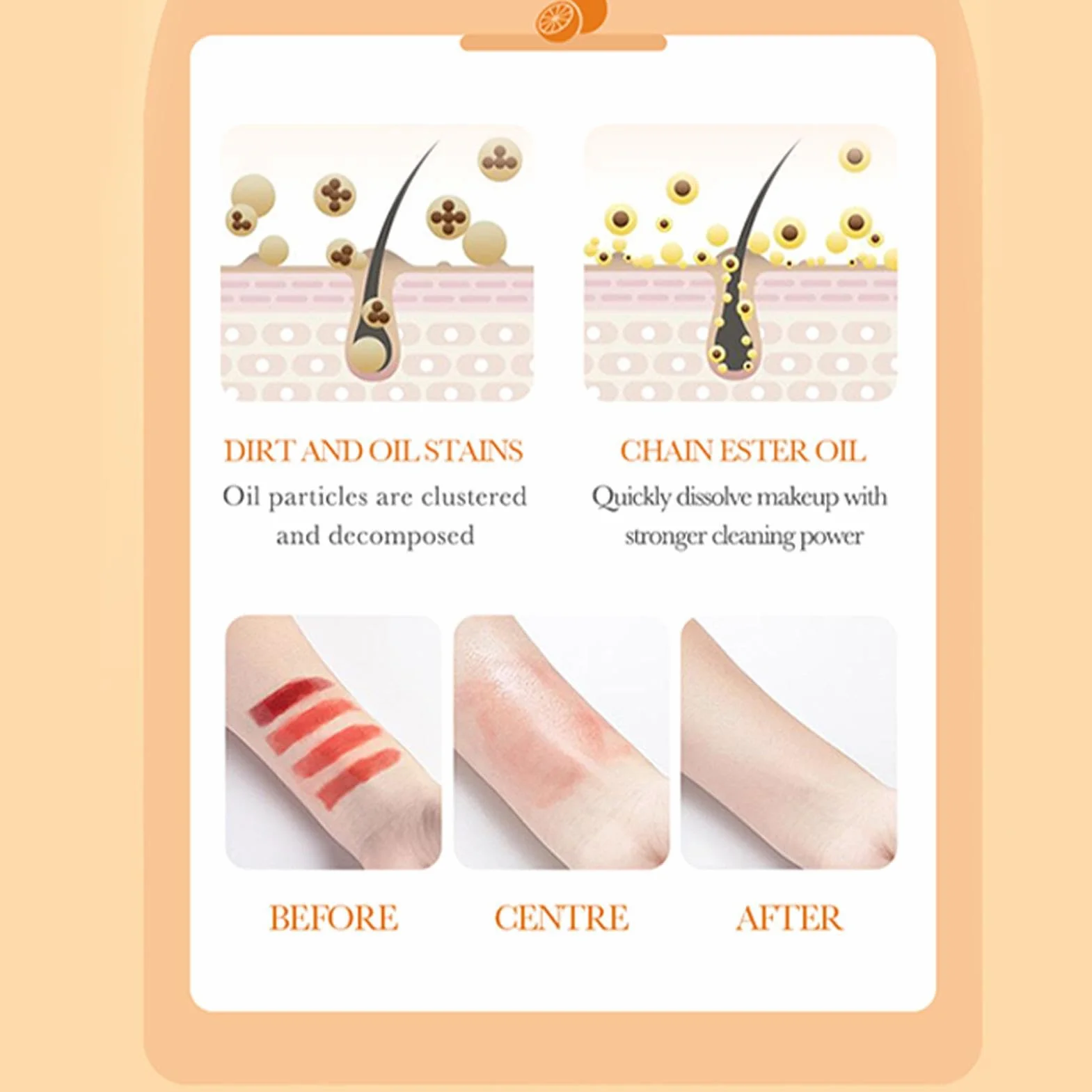 Baume démaquillant aux agrumes 30 g non irritant pour les yeux peaux sensibles