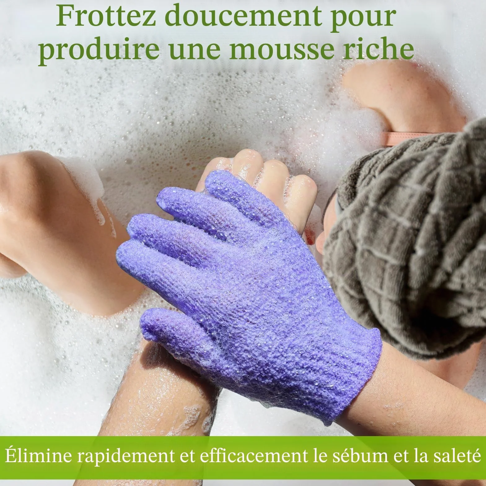 Lot de 10 Gants Exfoliants Couleur Bonbon Corps et Visage - Gants Exfoliants pour Femme Douche Spa Massage