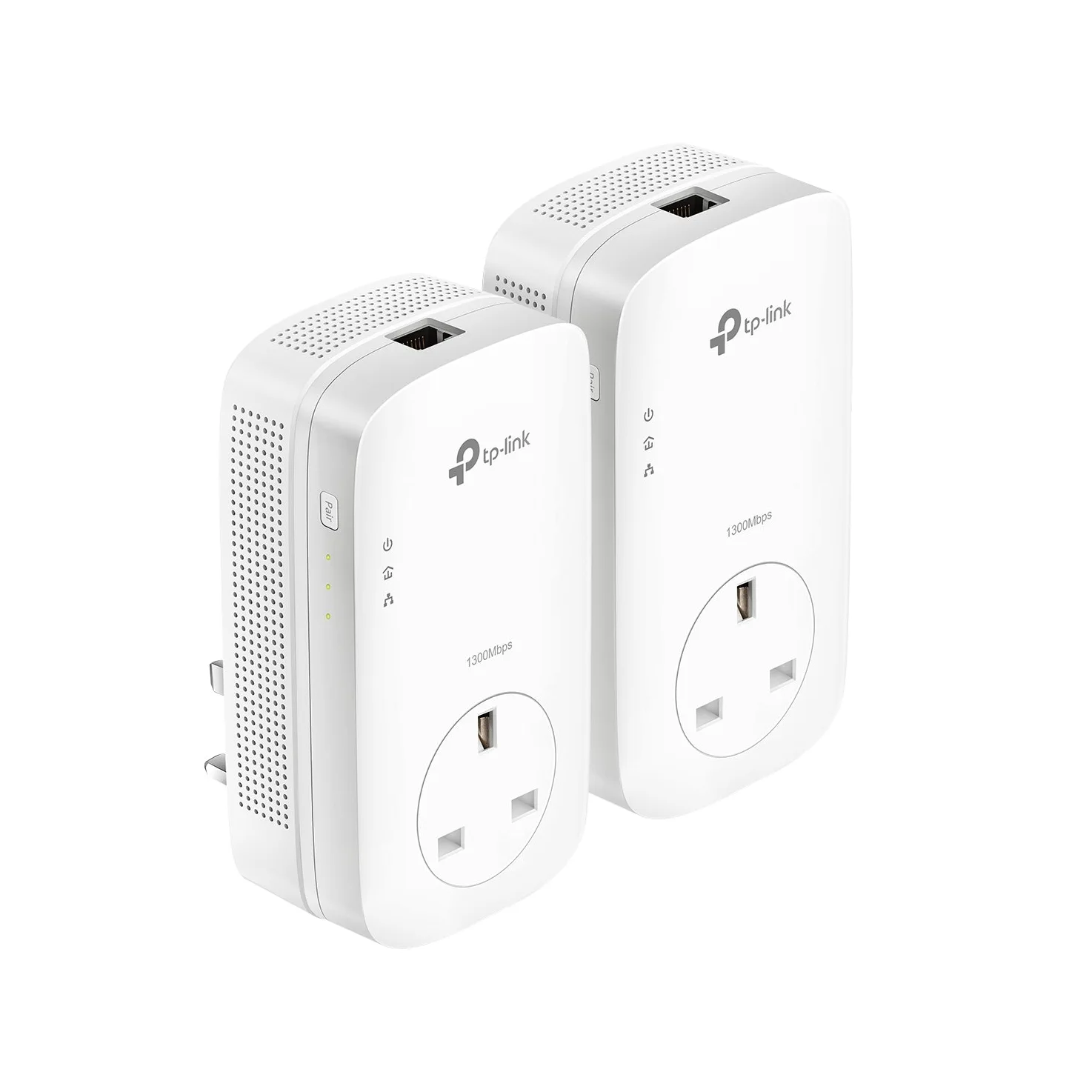 TP-Link 1-Port Gigabit Passthrough Powerline Starter Kit, Data Transfer Speed Up to 1300 Mbps, Ideal for HD Video Streaming and Online Gaming, No Configuration Required, UK Plug (TL-PA8010PKIT)