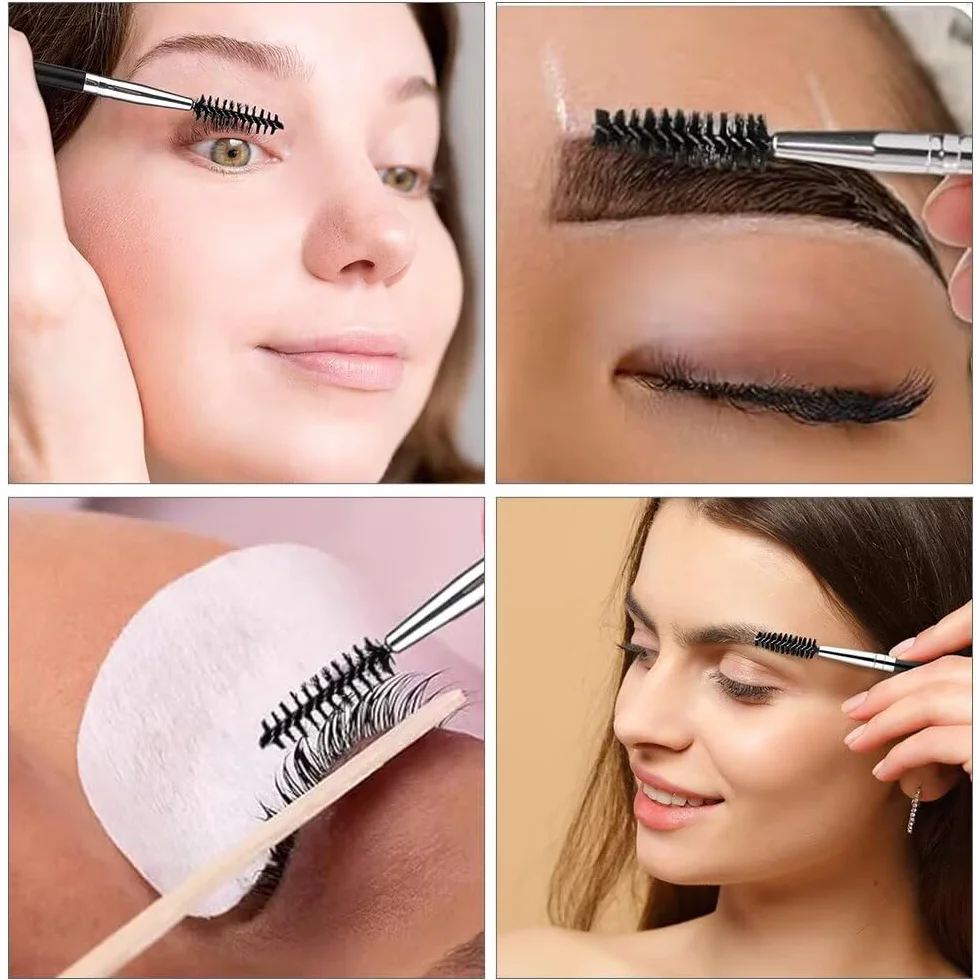 Lot de 4 brosses à cils peigne portable pour extension de cils et levage des sourcils réutilisable