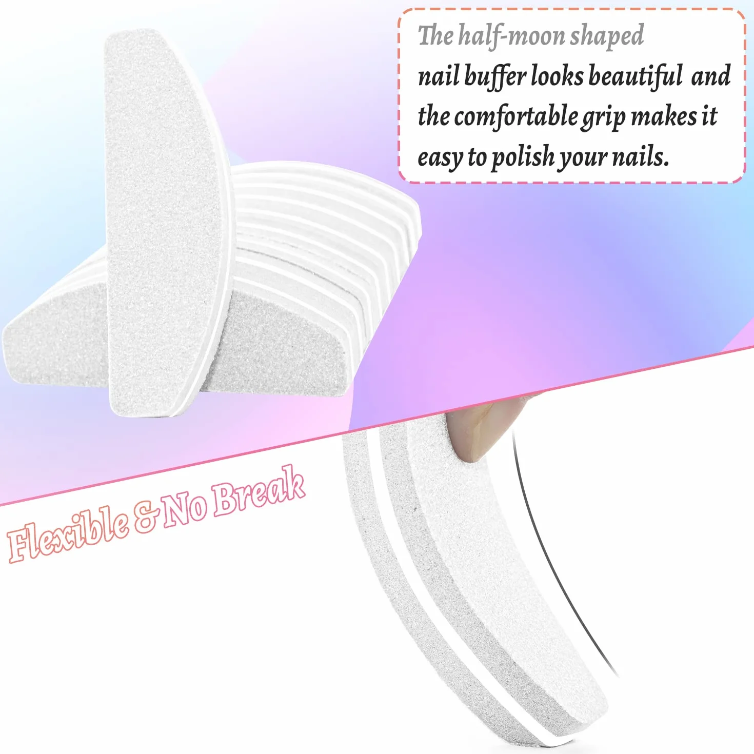 Lot de 20 Bloc Polissoir Ongles 100/180 pour Ongles Acrylique ou Gel Naturel