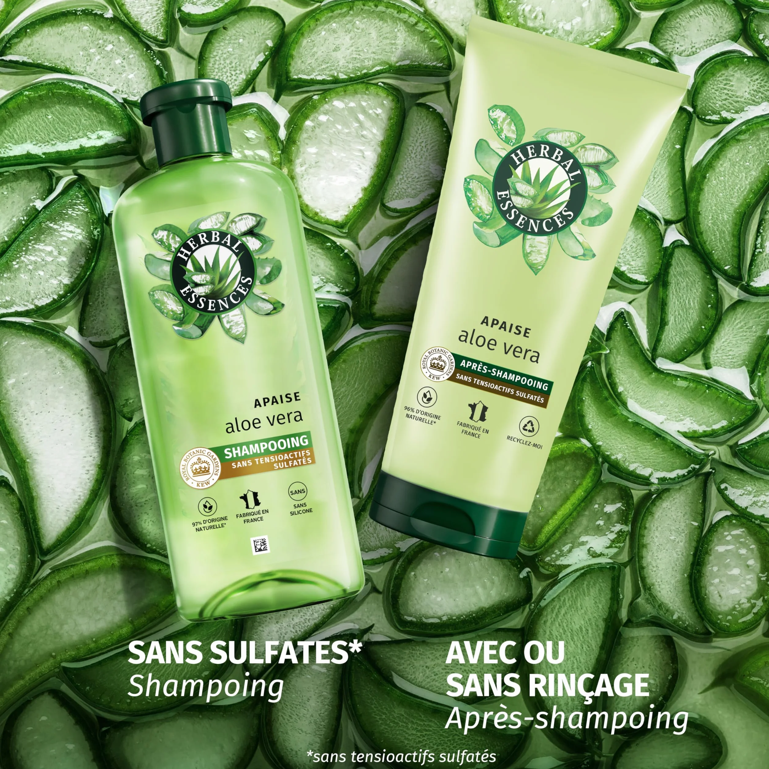 Herbal Essences Après-Shampoing Aloe Hydratant 350ml Cheveux Très Secs Végan