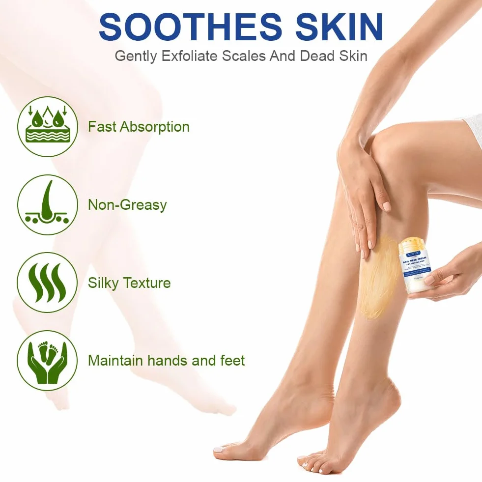 ACWOO Crème à l'Urée 60% Pieds Réparatrice Hydratante pour Pieds Secs et Fissurés