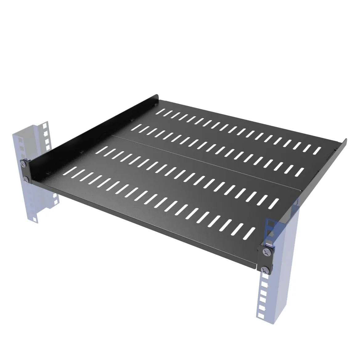 Étagère de serveur ventilée 1U, support en porte-à-faux pour équipement de réseau de 48,3 cm, noir (2, 1U16 po)