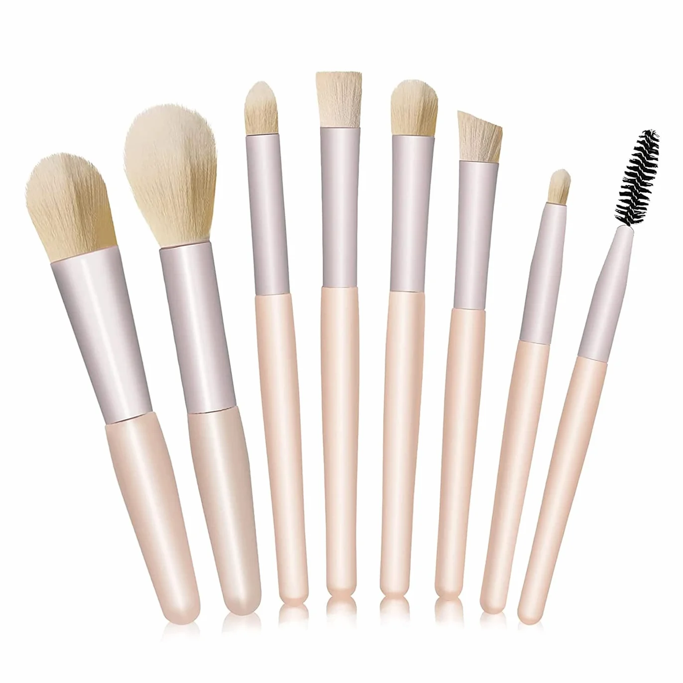 Pinceaux de Maquillage Yeux Set 8 Pièces Professionnel Abricot