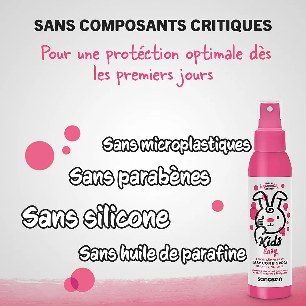 Sanosan Spray Démêlant Cheveux Enfant Soin Sans Rinçage Olive Biologique Protéines Lait 2x125 ml