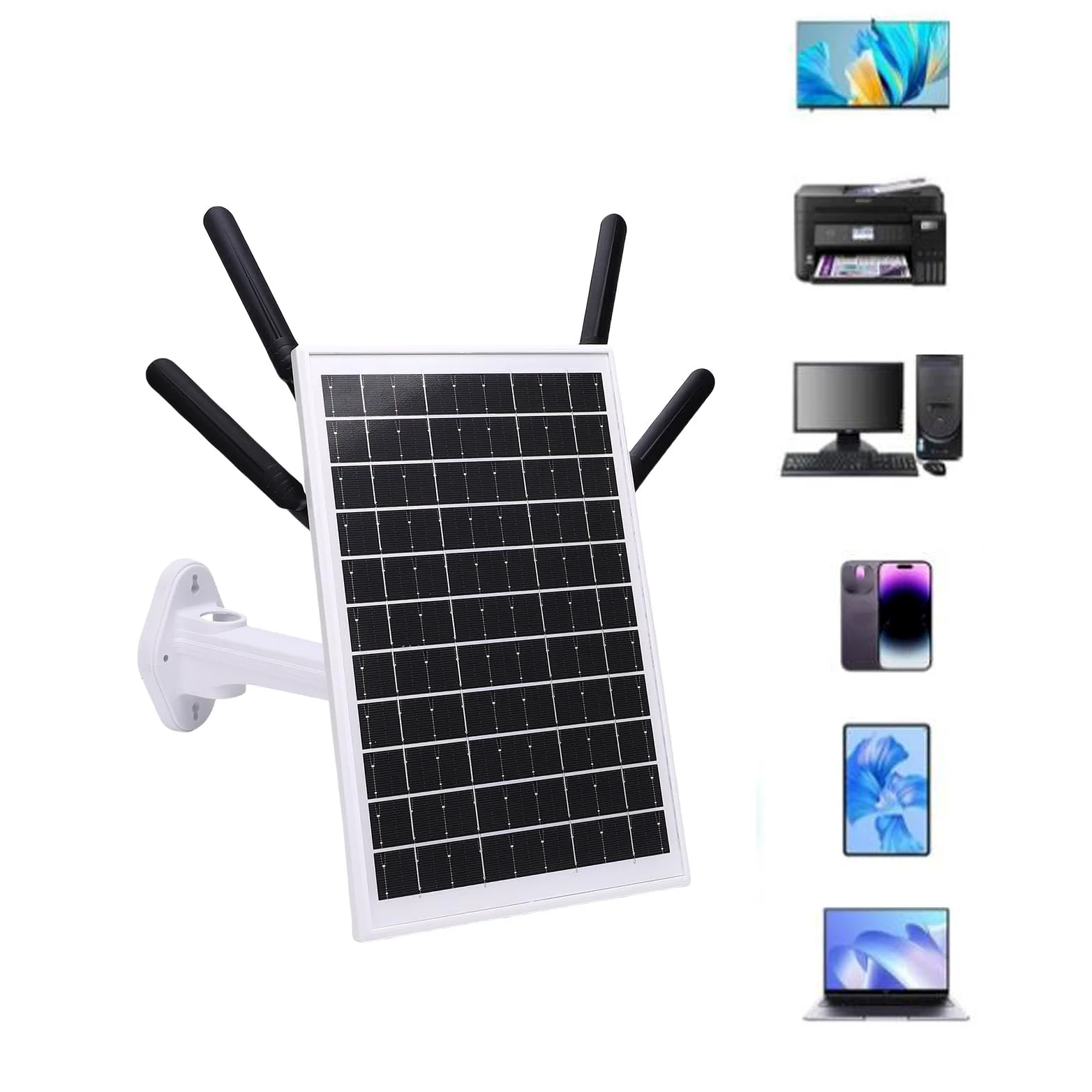 GOWENIC Routeur Modem 4G LTE 12 W à énergie Solaire, Extension WiFi 6 Solaire Extérieure 300 Mbps avec Emplacement pour Carte SIM, étanchéité IP66, Portée WiFi 150 M, Batterie 18 000 MAh (Antennes