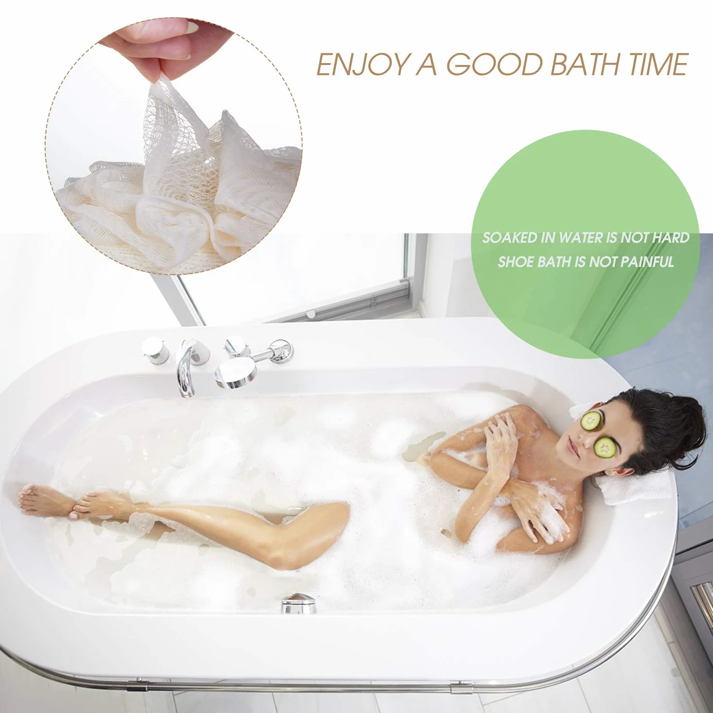 Éponge Luffa 2 en 1 Exfoliante & Gant pour Peeling, 1 Pièce Réutilisable pour Douche