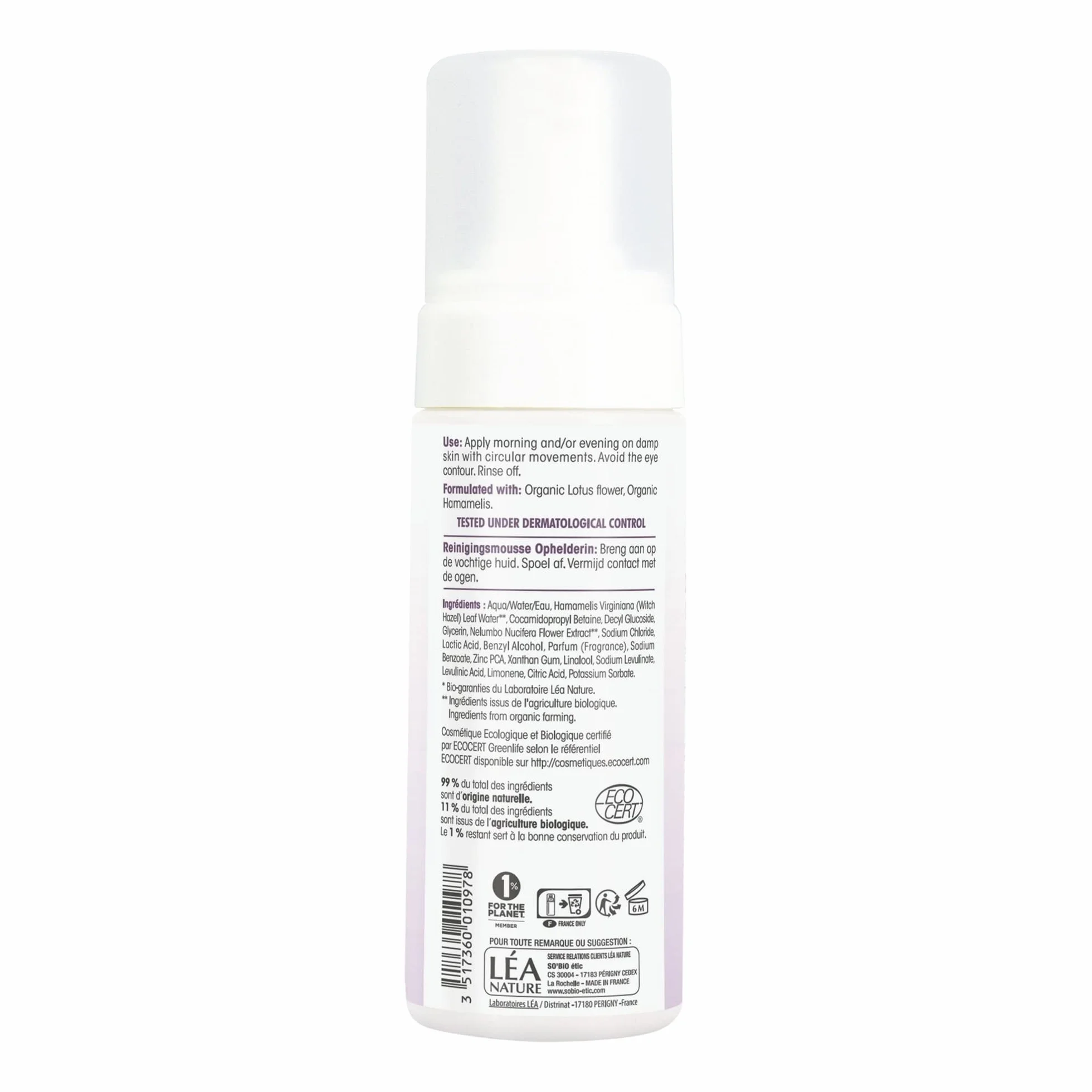 SO'BiO étic Mousse nettoyante clarifiante 150 ml Peau Parfaite 1ers signes de l'âge Cosmebio