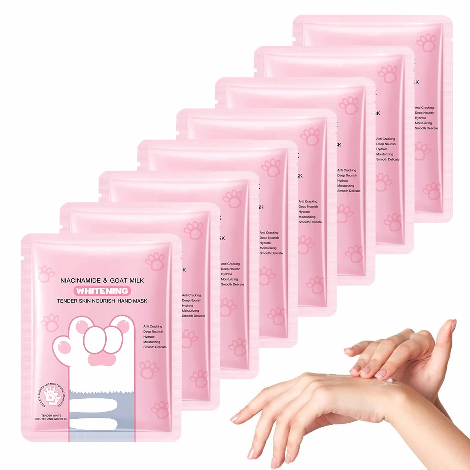 Masque Pour Les Mains Hydratant Gants Nuit Peau Sèche Gercée Réparation 8 Pièces