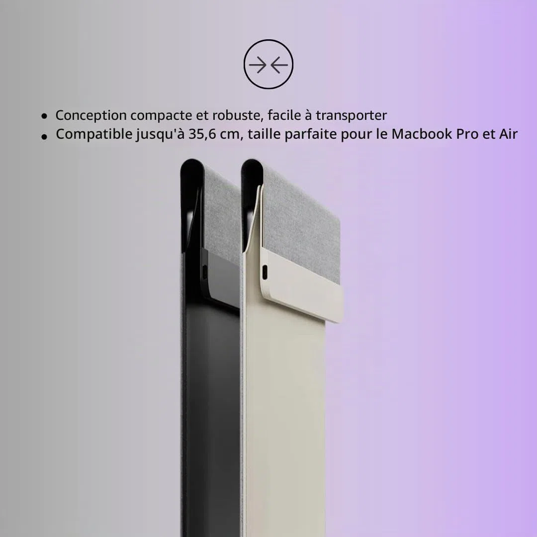 Housse pour ordinateur portable avec chargement sans fil | Housse multifonctionnelle 4-en-1 en cuir, tapis de souris et tapis de bureau | Charge rapide pour téléphones et écouteurs | Protection