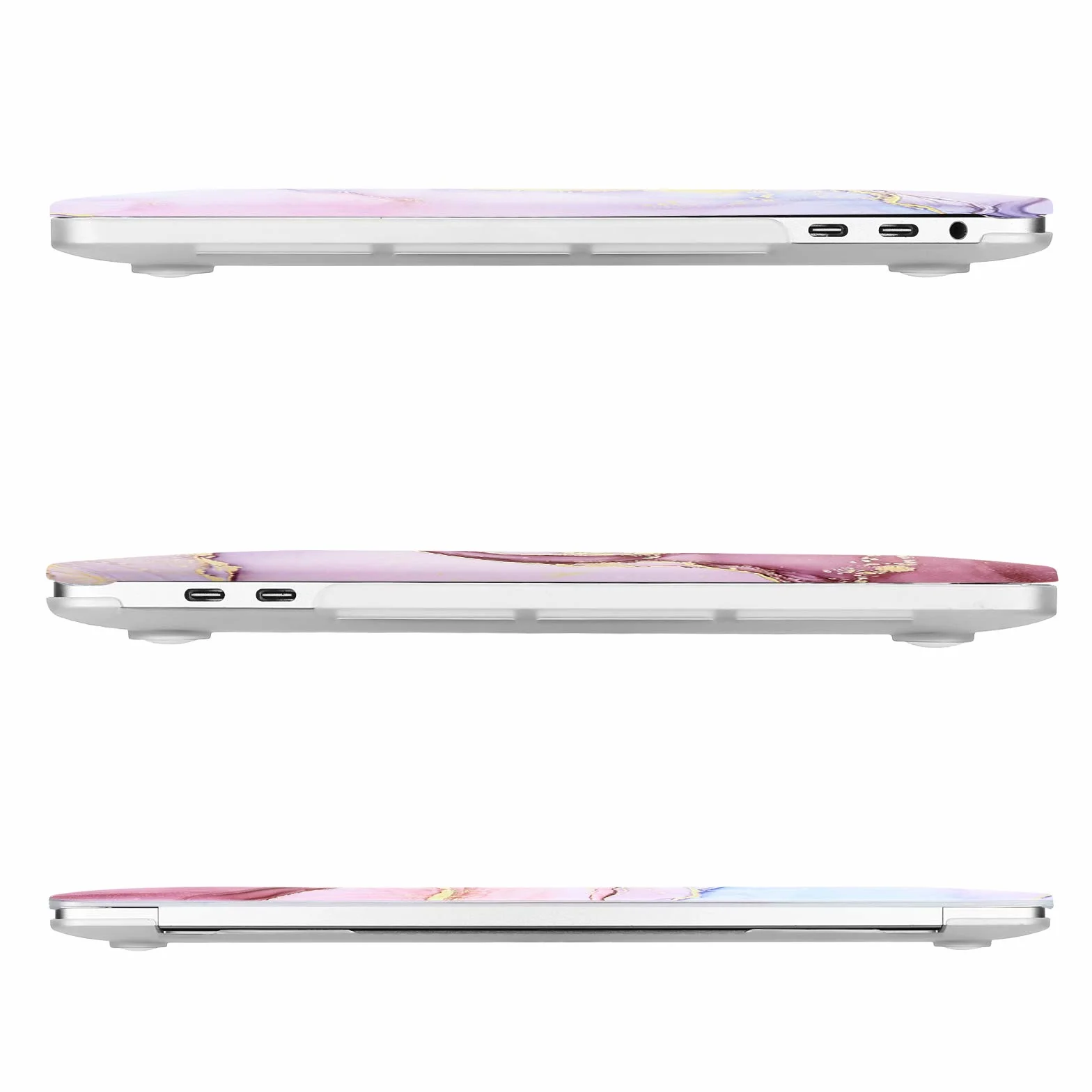 MOSISO Coque MacBook Pro 13 Pouces 2016-2021 A2338 M1 Plastique Rigide Marbre Rose