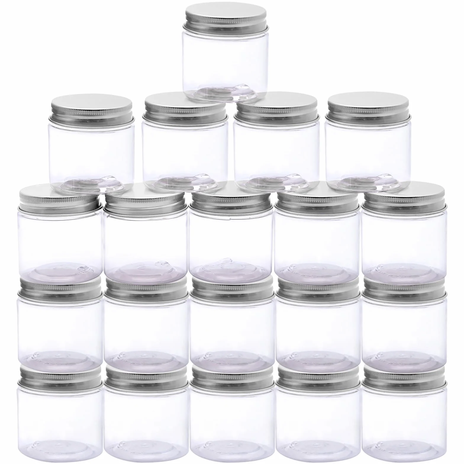 20 Pièces Pots Cosmétiques en Plastique 60 ml avec Couvercle et étiquettes, Contenants Vides pour Échantillons Nail Art