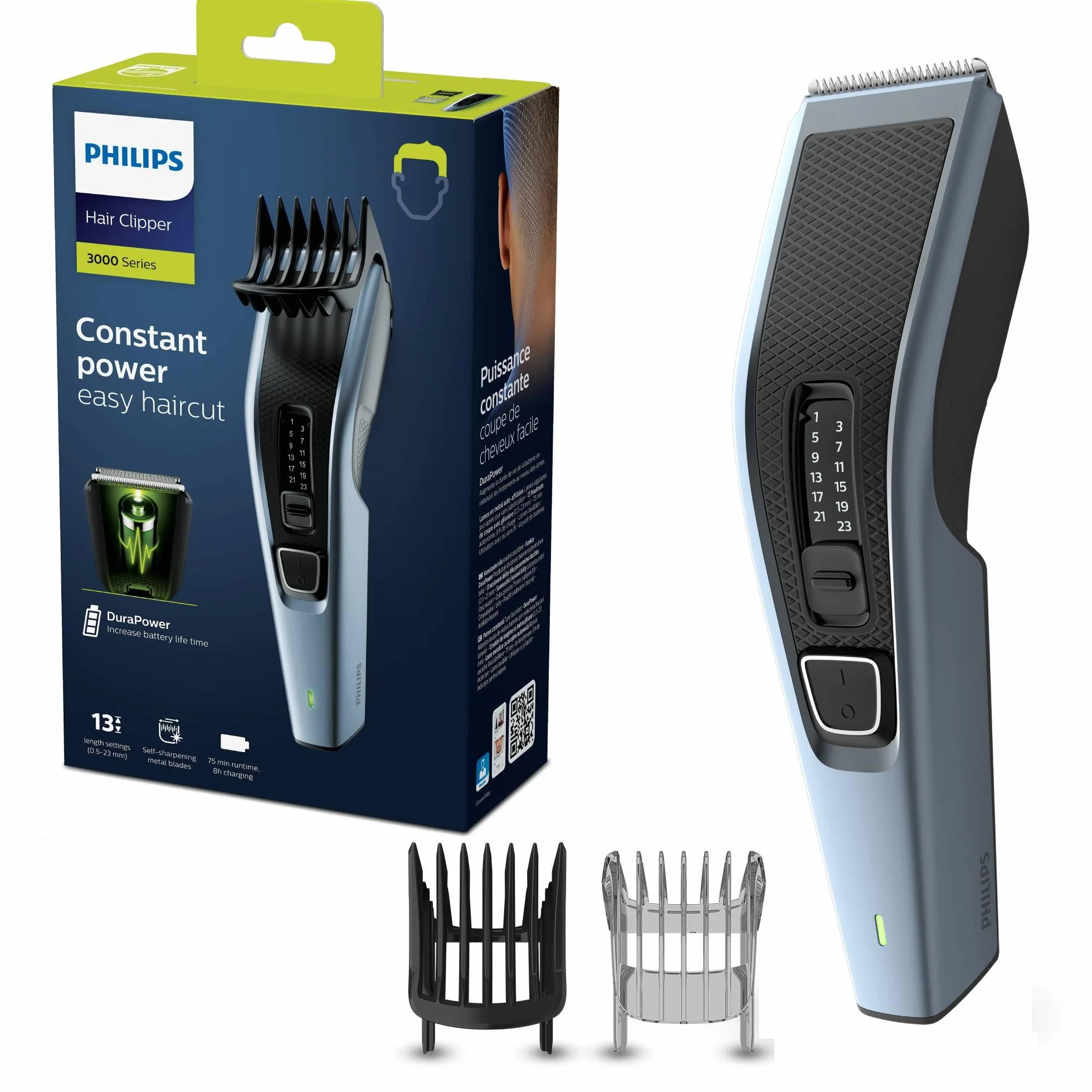 Philips Série 3000 Tondeuse à Cheveux Lavable HC3530/15 Trim-n-Flow