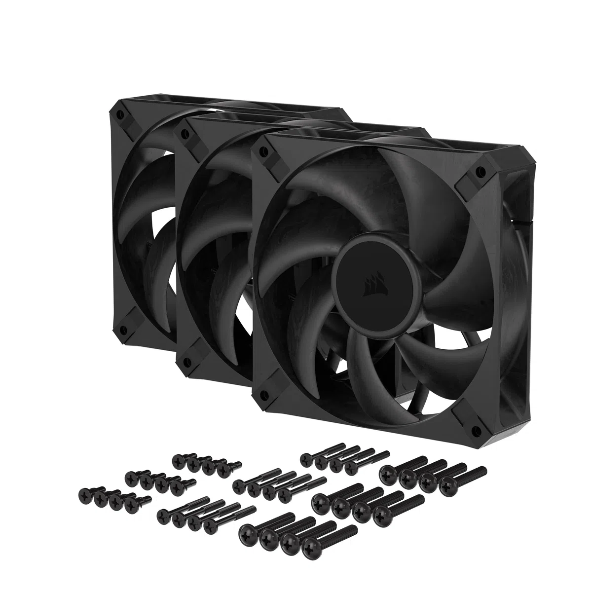 CORSAIR RS120 Max PWM Ventilateurs Épais de 120 mm – Pression Statique Élevée – Conception en Polymère à Cristaux Liquides – Lot de Trois – Noir