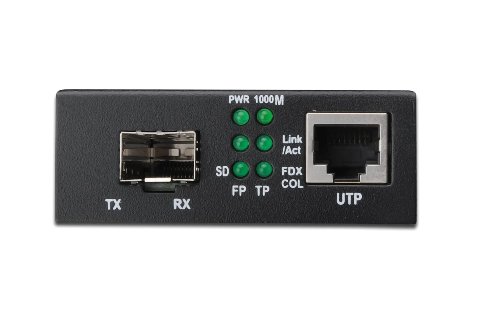 DIGITUS Convertisseur de média - SFP Port - Gbit Ethernet - RJ45 / SFP - 10/100/1000Base-T/TX à 1000Base-SX/LX - Noir