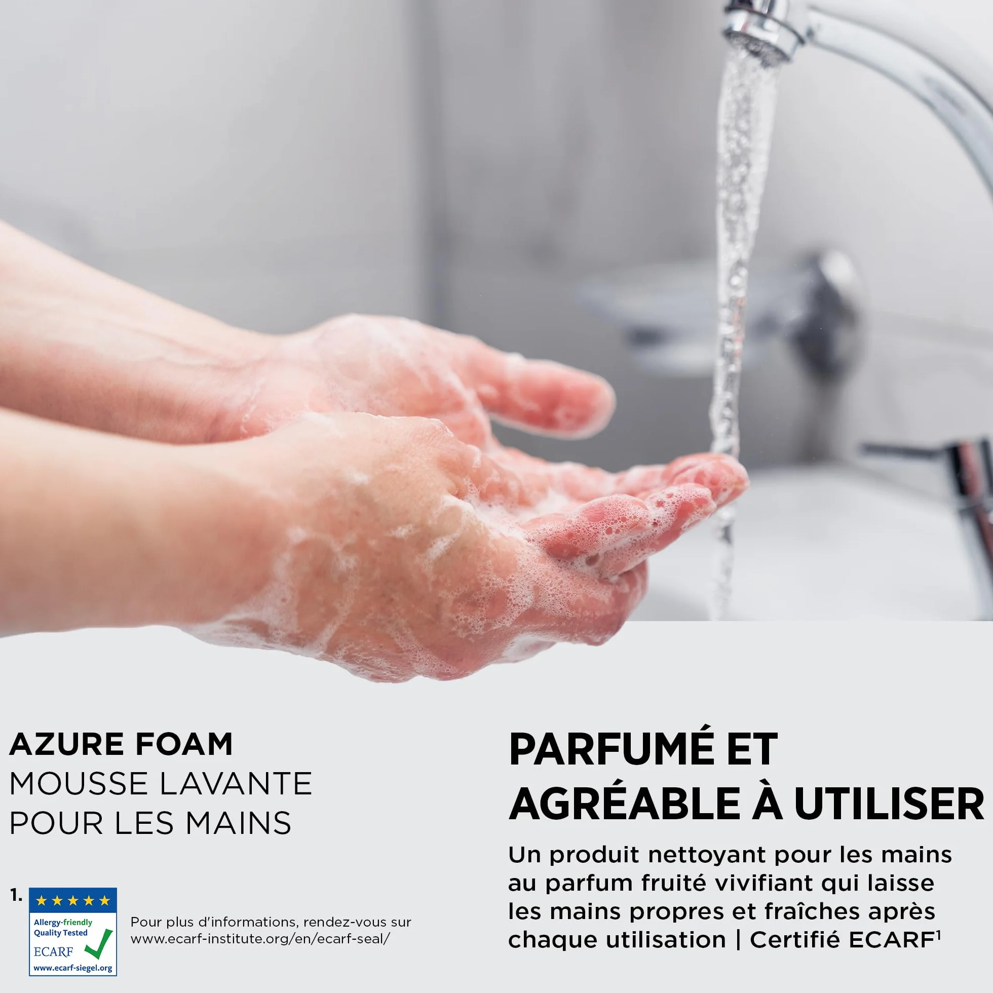 SC Johnson Professional Azure Foam Kit de Démarrage – Distributeur Mural de Savon pour Les Mains – Nettoyant moussant – 1 Distributeur + 1 Recharge (1 Litre)
