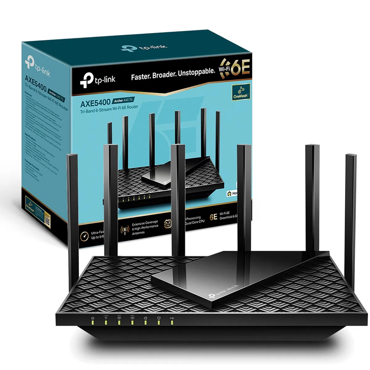 TP-Link Archer AXE75 V1 - Wireless router - 4-port switch - GigE - Wi-Fi 6E - Wi-Fi 6 - Multi-Band
