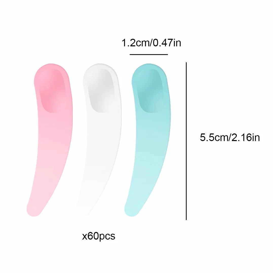 Spatules de maquillage crème 60pcs mini cuillère en plastique cosmétique pour visage masque