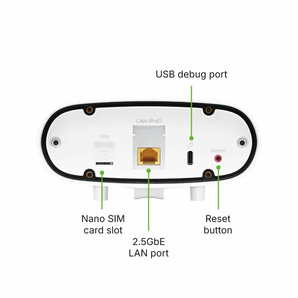 Zyxel FWA70, 5G Outdoor Router | 4 antennes directionnelles 5G/4G jusqu'à 9 dBi, application d'optimisation de signal, K.21 6KV résistante aux surtensions