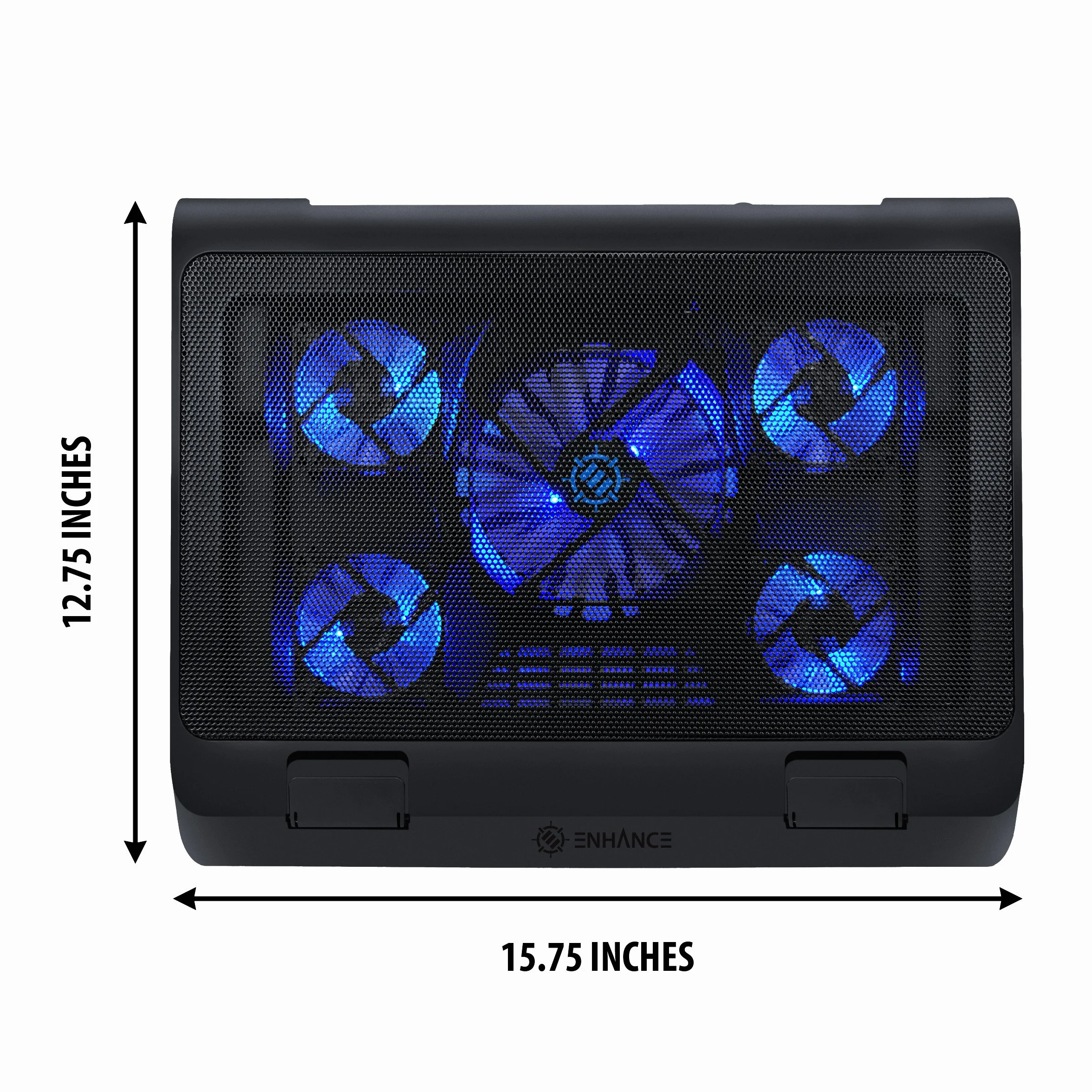 Plaque de Refroidissement PC Portable 5 Ventilateurs LED Bleues 2 Ports USB 40 x 32.4 cm