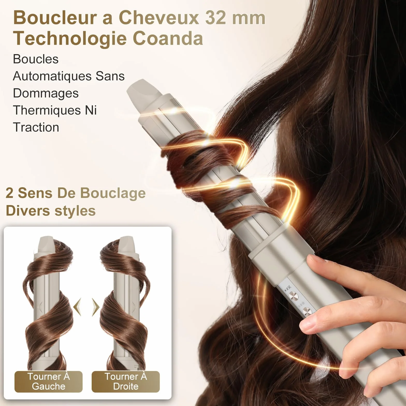 7MAGIC Air Styler 6 en 1 Sèche Cheveux Ionique Boucleur Automatique Brosse Soufflante Lissante