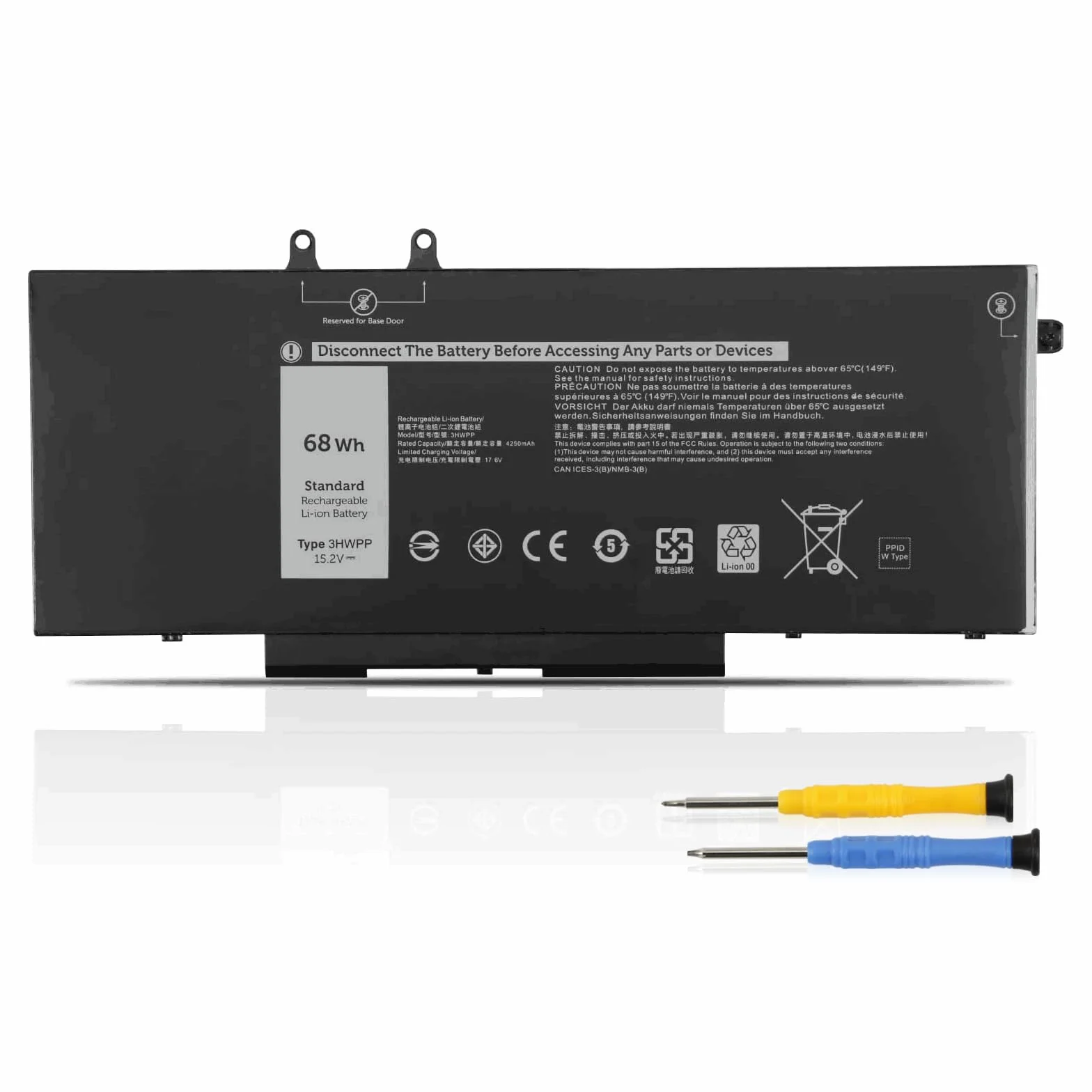 Batterie Dell Latitude 5401 5410 5411 5501 5510 5511 Precision 3541 3550 3551 Inspiron 7706 7500 7506 68Wh 3HWPP