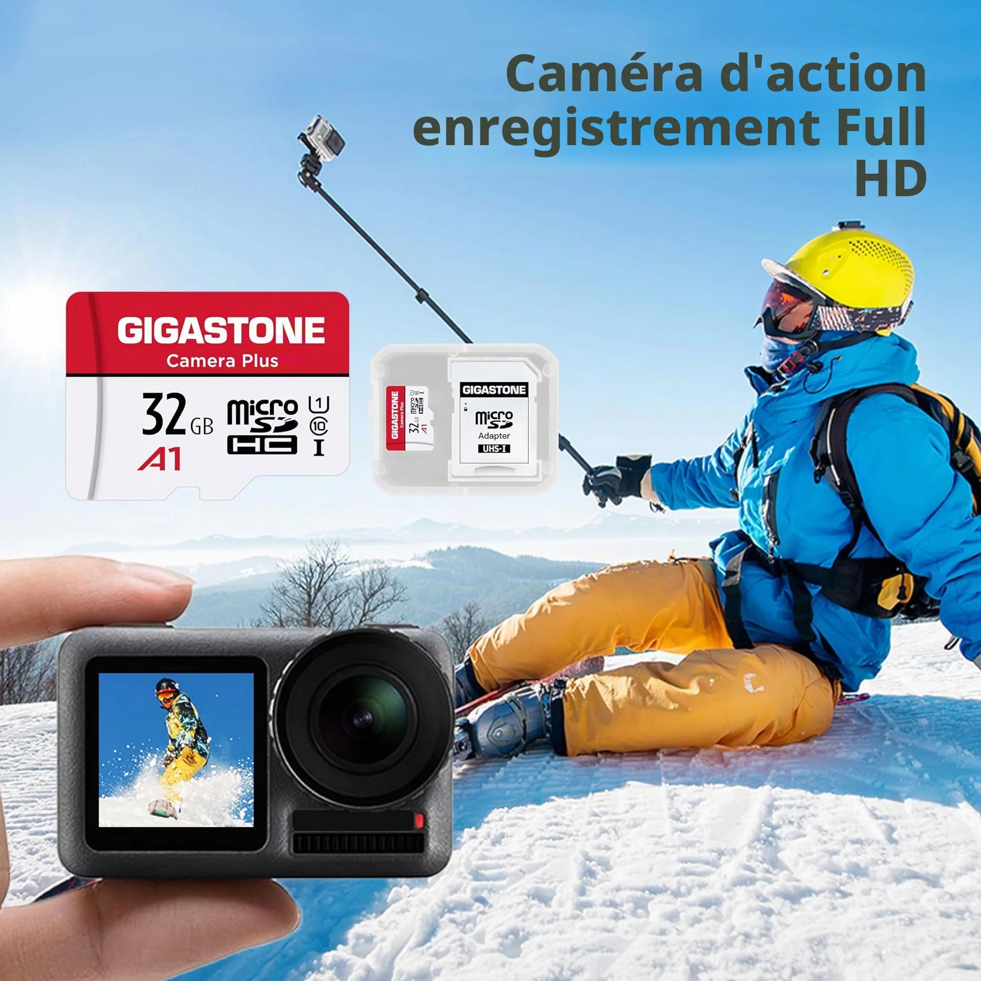 GIGASTONE Carte Mémoire 32 Go Lot de 5, Micro SDHC U1 90 Mo/s pour Caméra GoPro Drone