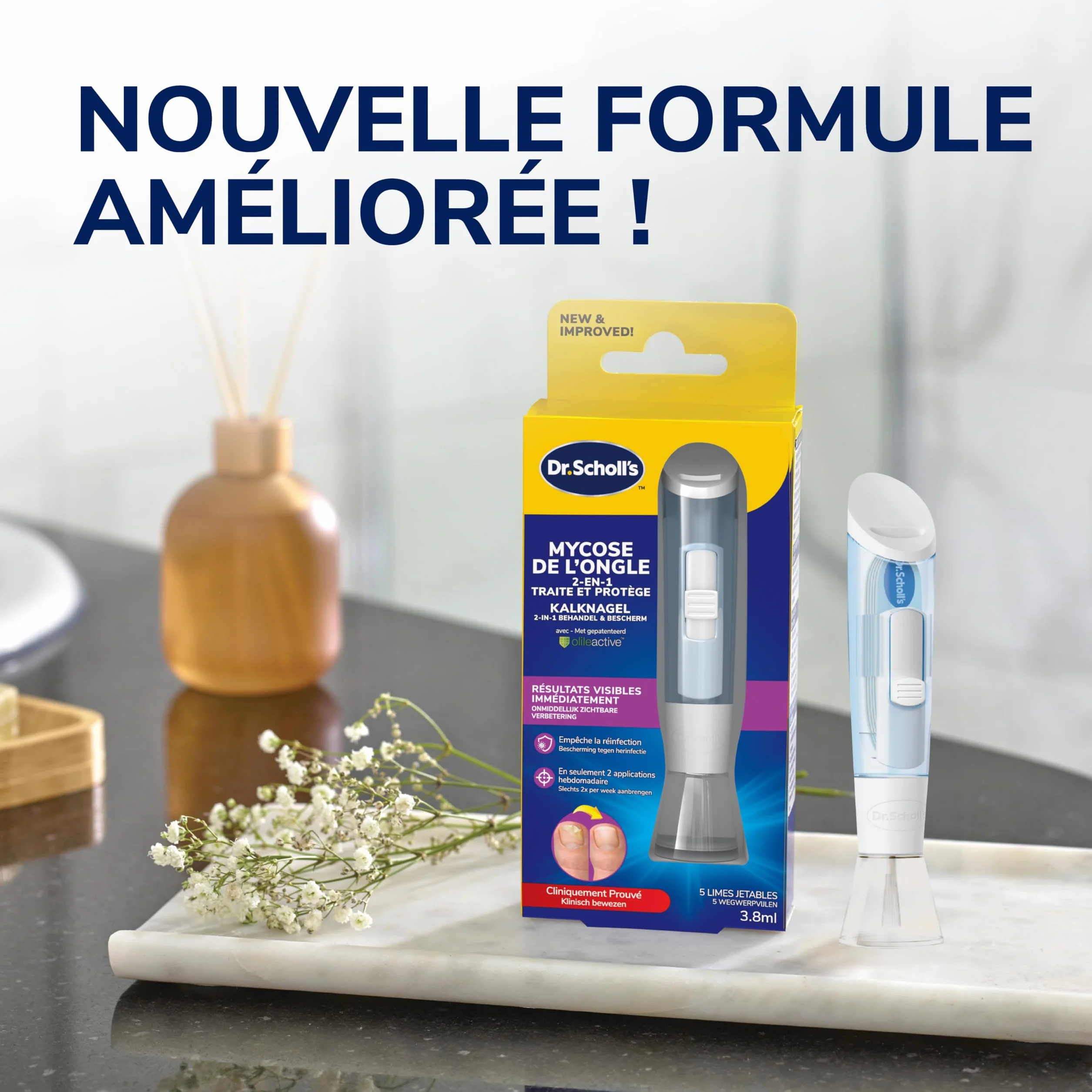Dr. Scholl's Mycose des ongles 2-en-1 Traitement et Protection 3,8 mL