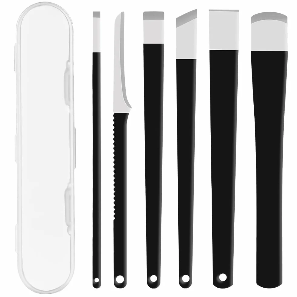 LOPHE Ensemble de 6 pièces Pédicure Outils, Kit Couteau Pédicure avec Lime en Acier Inoxydable