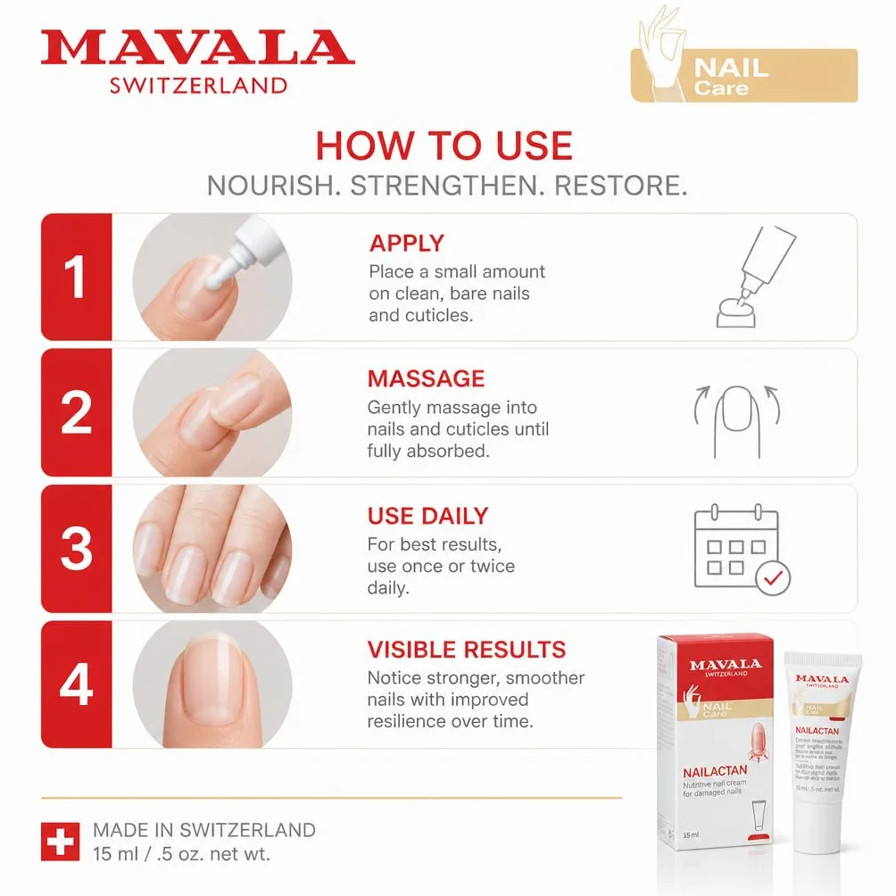 Mavala Crème Nourrissante Nailactan pour Ongles Abîmés Soin Réparateur 15ml