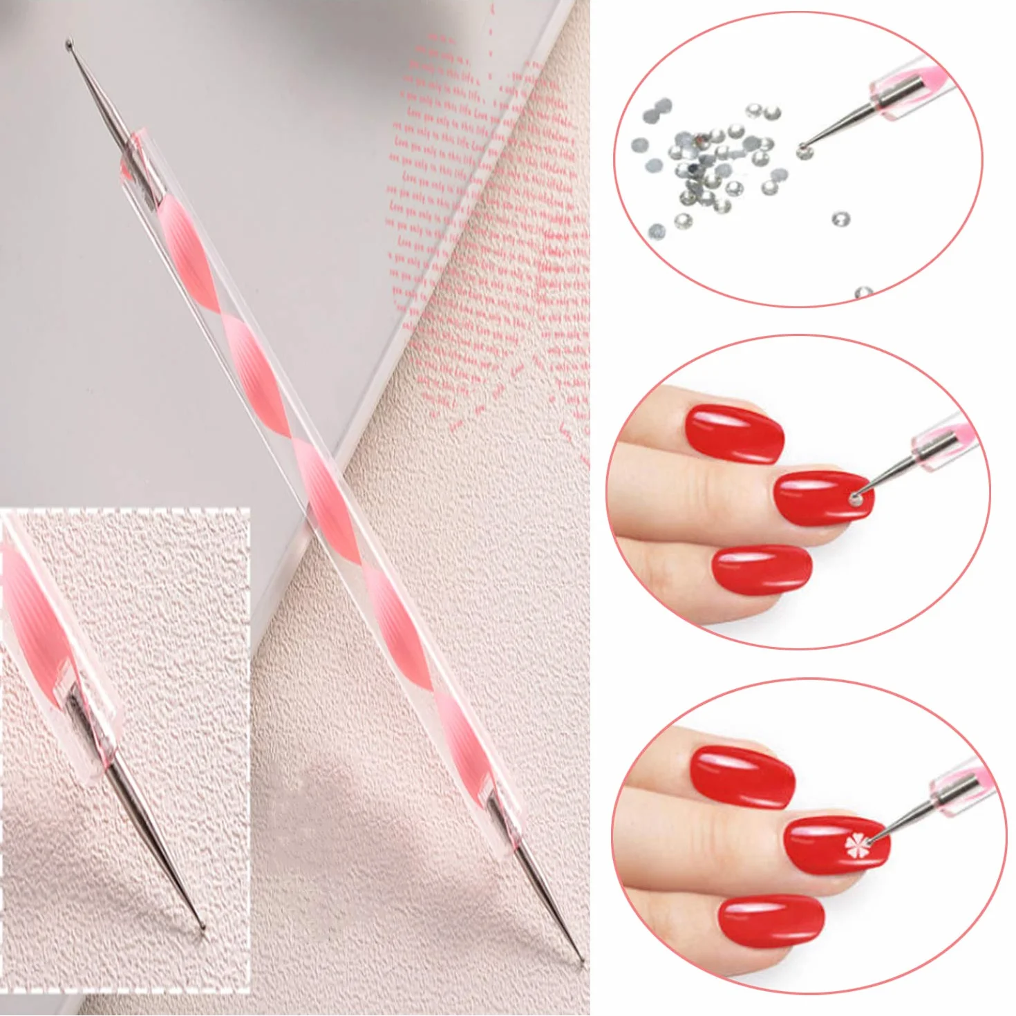 Kit de Strass pour Ongles 8 Boîtes Décorations 3D Cristaux Diamants Paillettes avec Pince à Épiler