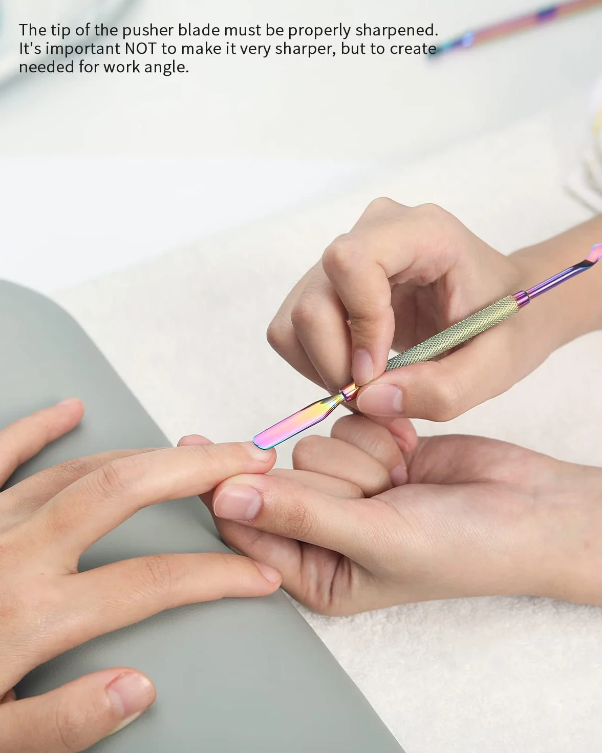 Repousse Cuticule Ongle Professionnel en Acier Inoxydable Double Tête FVION