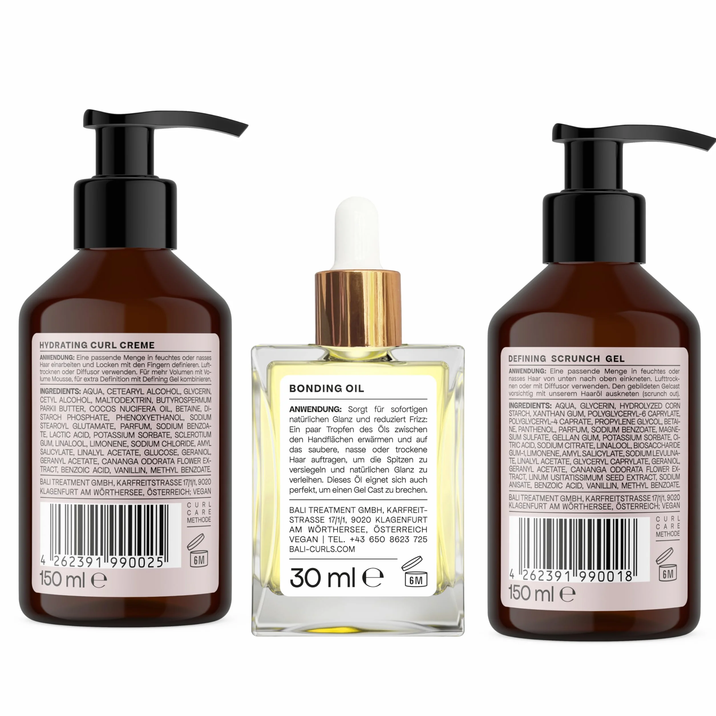 Bali CURLS Styling Heroes Bundle 4 pièces Curl Cream Volume Foam Gel de finition huile de liaison