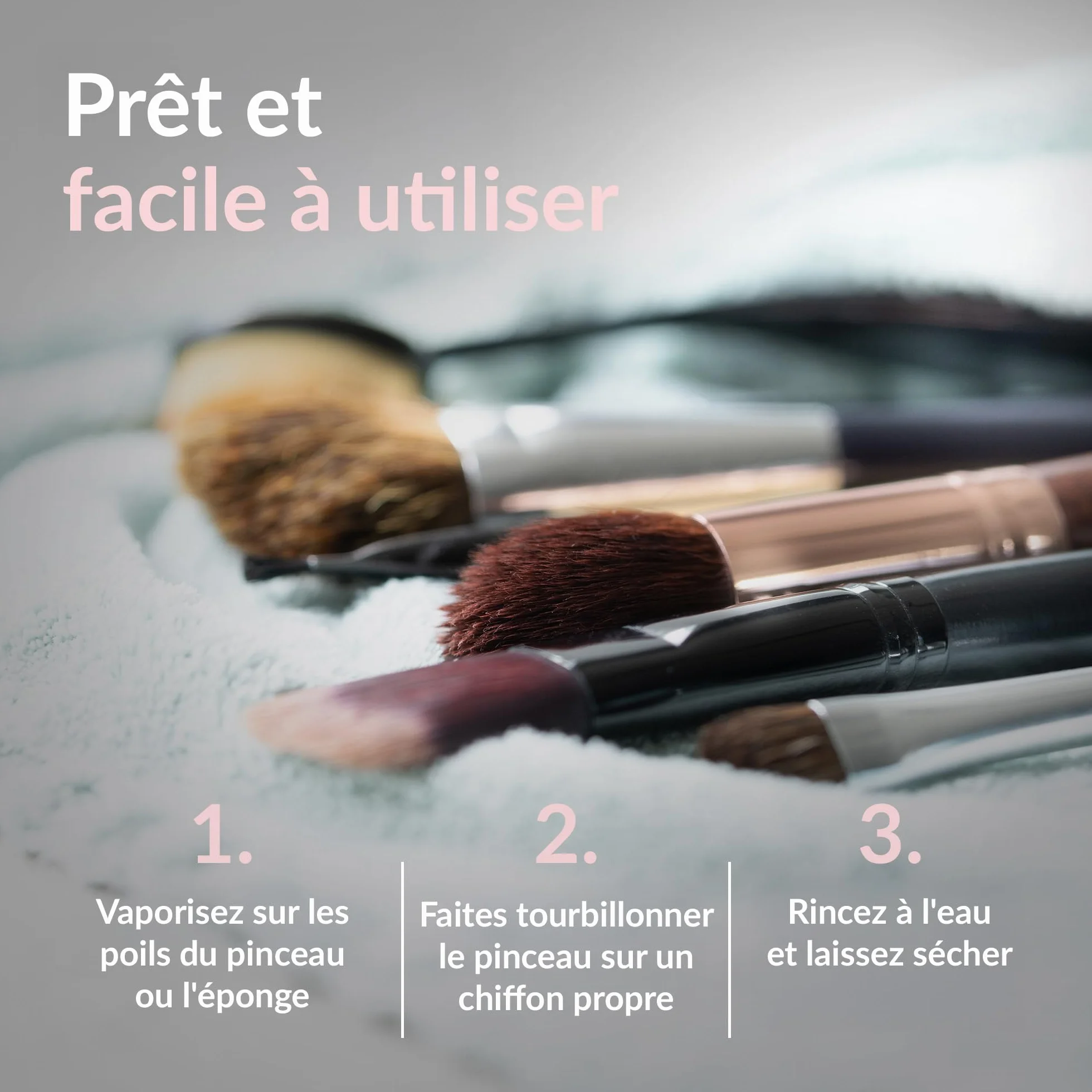 Makeup Brush Cleaner Spray Nettoyant Pinceaux Maquillage 250ml Vegan Sans Cruauté