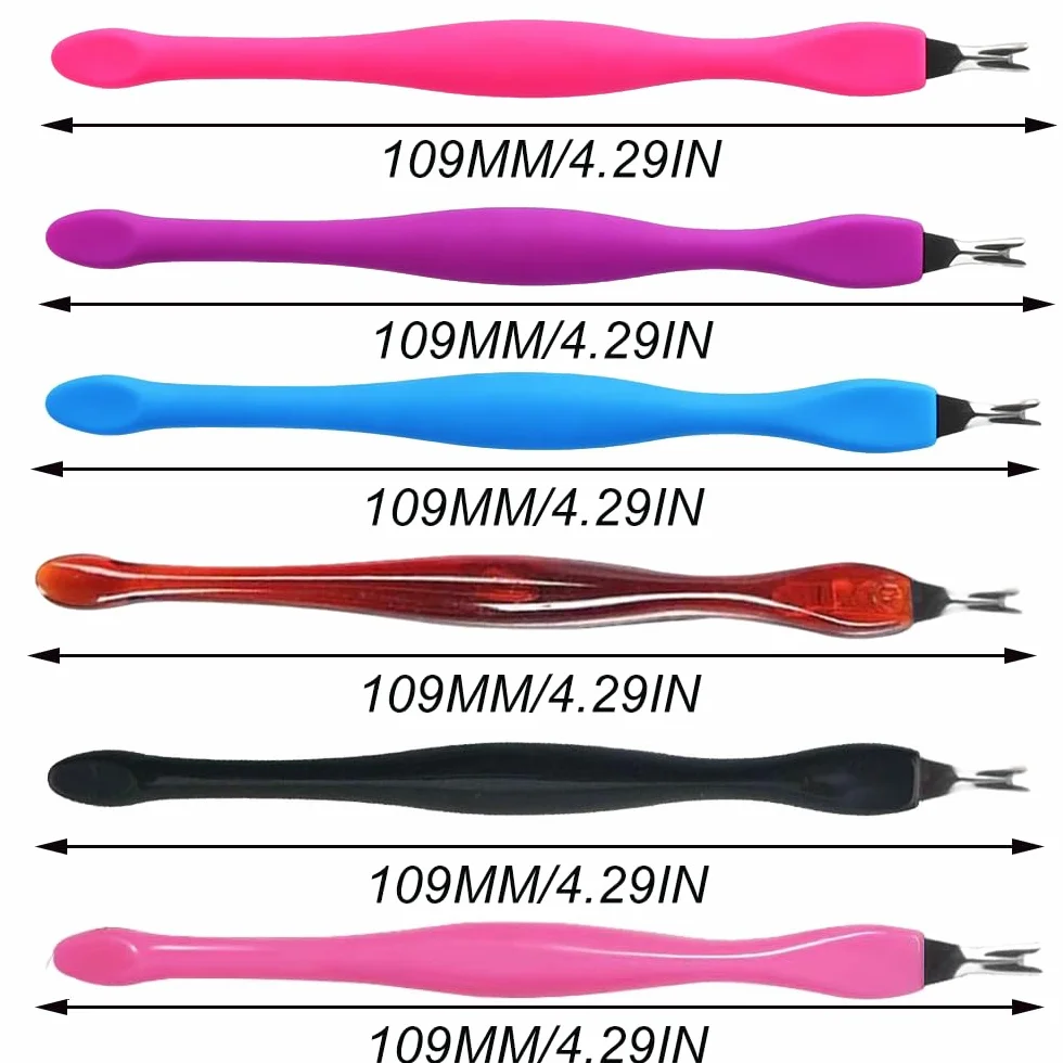 Cuticule à Ongles Fourches 6 Pcs Double Tête Pousseurs Cuticulaires Nail Art Manucure Pédicure