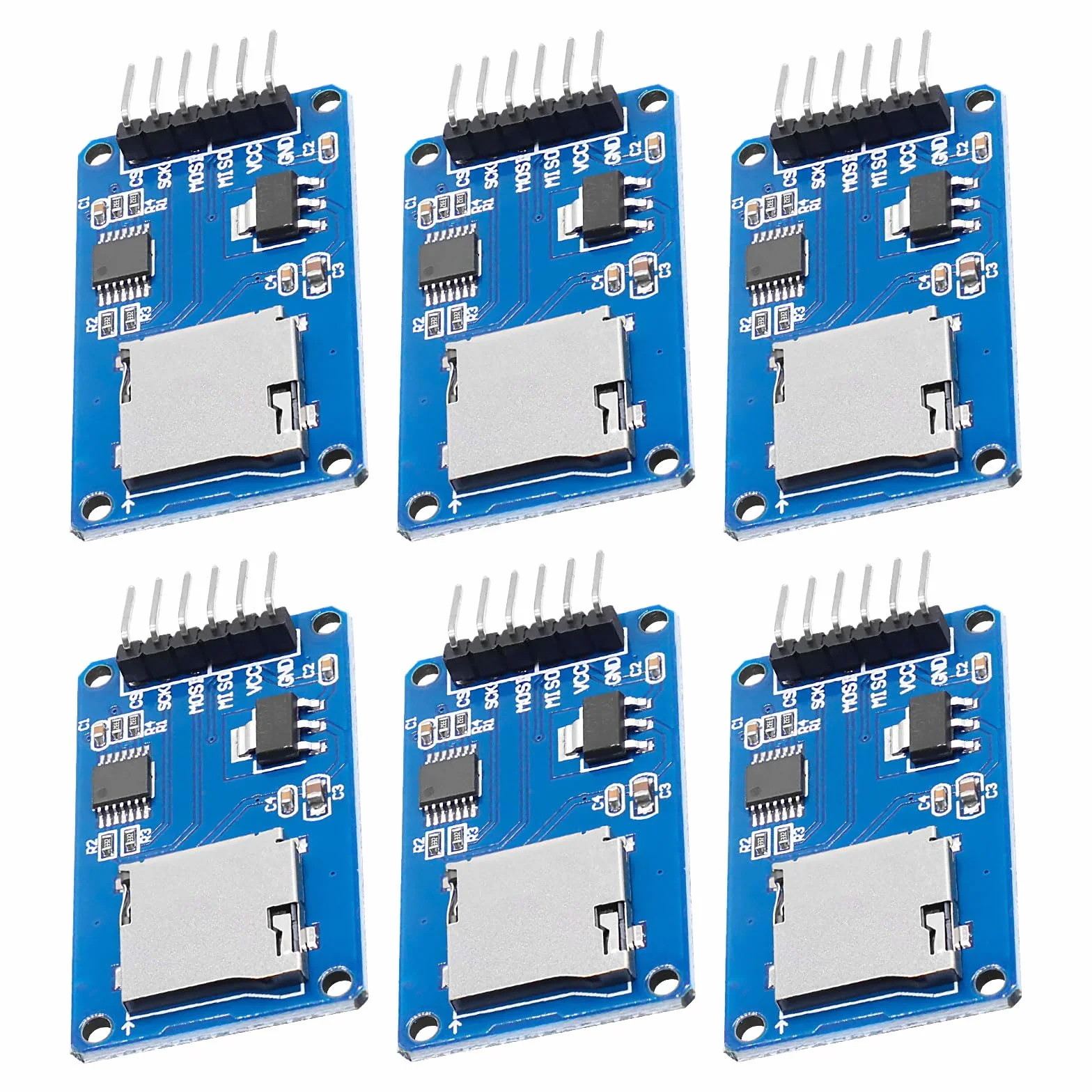 Module de carte Micro SD TF Lecteur SPI pour Arduino (6 pièces)