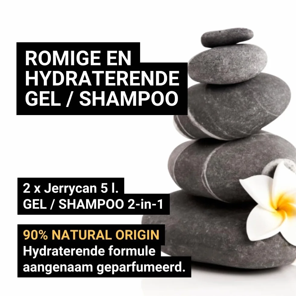 Gel/Shampooing 2en1 BLACK Line 5 ltr. 90% Natural Origin Recharge doseur Après-shampooing sans Parabènes Fabriqué l’UE
